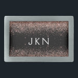 Rose Gold Blush Pink Glitzer Monogram Initialen Rechteckige Gürtelschnalle<br><div class="desc">Schwarz und Rose Gold - Schwarz Rosa Sparkle Glitzer Monogramm Name Gürtel Verschluss. Das macht den perfekten Abschluss,  süß 16 16.,  18.,  21.,  30.,  40.,  50.,  60.,  70.,  80.,  90.,  100. Geburtstag,  Hochzeit,  Brautparty,  Jubiläum,  Babydusche oder Junggeselinnen-Abschied Geschenk für jemanden,  der Luxus und Chic Stil Lieben glänze.</div>