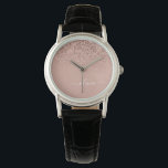 Rose Gold Blush Pink Glitzer Script Monogram Girl Armbanduhr<br><div class="desc">Rose Gold - Schwarz Rosa Sparkle Glitzer Script Monogram Name Watch. Dies macht den perfekten Abschluss,  Geburtstag,  Hochzeit,  Brautparty,  Jubiläum,  Babydusche oder Junggeselinnen-Abschied Geschenk für jemanden,  die Lieben glamourösen Luxus und schicke Stile.</div>