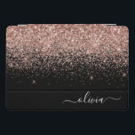 Rose Gold Blush Pink Glitzer Script Monogram Girl iPad Pro Cover<br><div class="desc">Rose Gold - Schwarz Rosa und Schwarz Sparkle Glitzer Script Monogram Name Laptop Case. Das macht den perfekten 16 Geburtstag,  Hochzeit,  Brautparty,  Jubiläum,  Babydusche oder Junggeselinnen-Abschied Geschenk für jemanden,  der Lieben glamourösen Luxus und schicke Stile.</div>