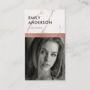 Rose GOLD BLUSH PINK MARBLE PERSONAL FOTO EINFÜGE Visitenkarte