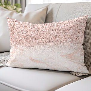 Rose Gold Blush Pink Marmor Lendenkissen