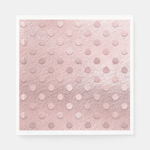 Rose Gold Blush Pink Polka Dot Serviette