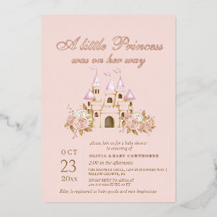 Rose Gold & Blush Pink Princess Baby Dusche Folieneinladung