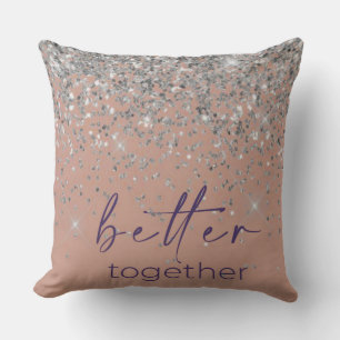 Rose Gold Blush Pink Silber Glitter Besser Zusamme Kissen