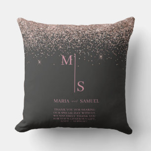 Rose Gold Blush Pink Silber Glitter Schrift Person Kissen