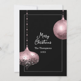 Rose Gold & Blush Pink Weihnachtsbaumsteine Weihna Feiertagskarte