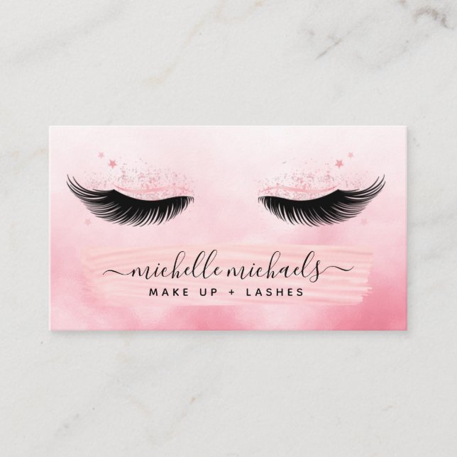 Rose Gold Blush Salat Lashes Visitenkarte (Vorderseite)