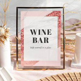 Rose Gold, Blush & Sequin Brautparty Bar Poster