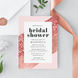 Rose Gold, Blush & Sequin Brautparty Einladung
