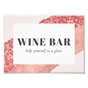 Rose Gold, Blush & Sequin Weinstube Fotodruck