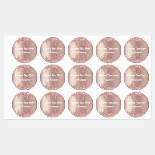 Rose Gold Blush Sparkle Tropfen Benutzerdefinierte Etiketten