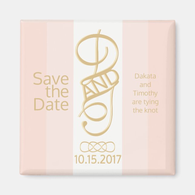 Rose Gold Blush Speichern Sie das Date Magnet (Vorne)