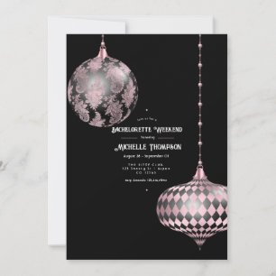 Rose Gold, Blush und Black Christmas Junggesellinn Einladung