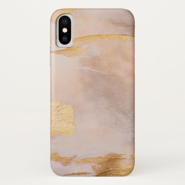 Rose Gold Blush und Gold Textur Case-Mate iPhone Hülle (Rückseite)