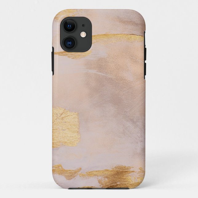 Rose Gold Blush und Gold Textur Case-Mate iPhone Hülle (Rückseite)