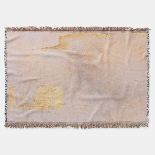 Rose Gold Blush und Gold Textur Decke (Vorderseite)