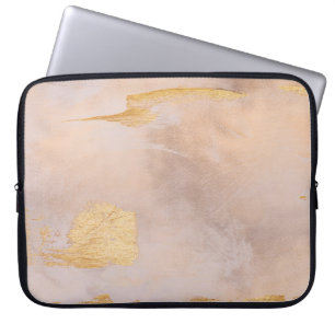 Rose Gold Blush und Gold Textur Laptopschutzhülle