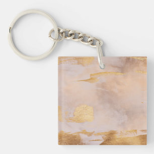 Rose Gold Blush und Gold Textur Schlüsselanhänger