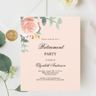 Rose Gold Blütenrente Party Einladung