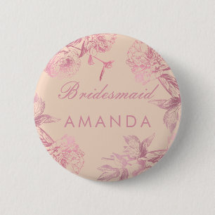 Rose Gold Blütenrosa Blumenmousse Button