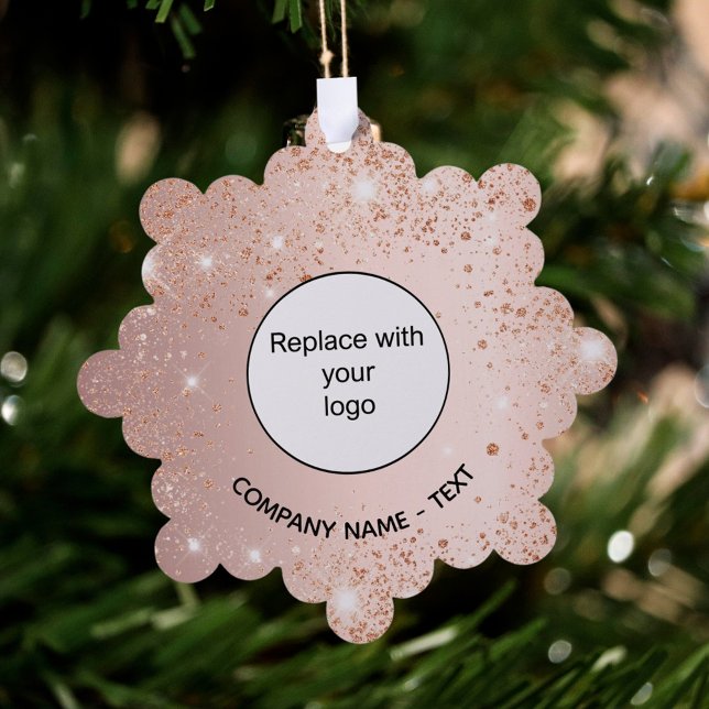 Rose gold-blütige Firmenlogo Ornament Karte (Von Creator hochgeladen)