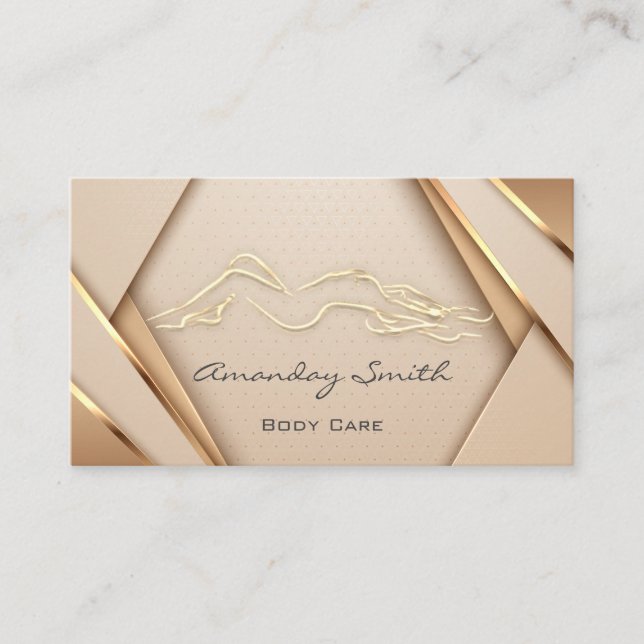 Rose Gold Body Care Logo WELLNESS-CENTER Welleness Visitenkarte (Vorderseite)