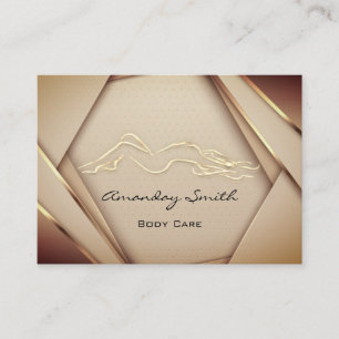 Rose Gold Body Sclupting Care Logo Wellness Visitenkarte