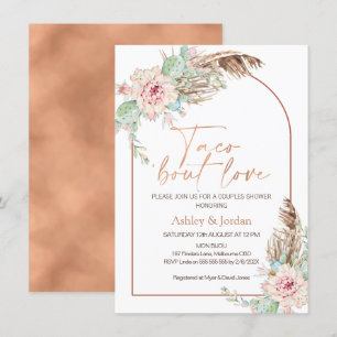 Rose Gold Bogen Taco 'bout Love Boho Paare Dusche Einladung
