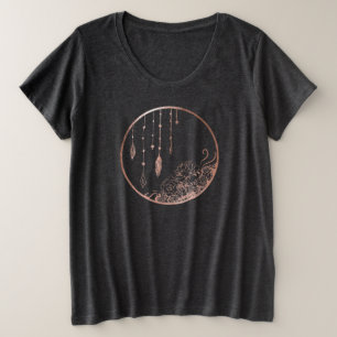 Rose Gold Boho Sukulturen Große Größe T-Shirt