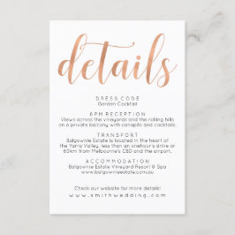 Rose Gold Boho Wedding Details Info Card Begleitkarte