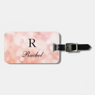Rose Gold Bokeh Monogramm Name Erstmalige Girly Ch Gepäckanhänger