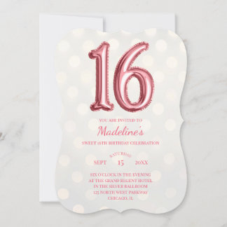 Rose Gold Bokeh und Imitate Foil 16. Geburtstag Einladung