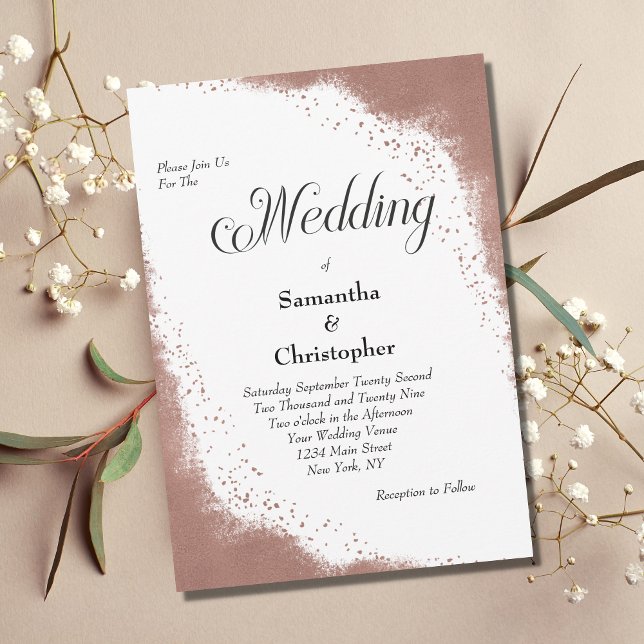Rose Gold Border Glam Bling Moderne Hochzeit Einladung (Von Creator hochgeladen)