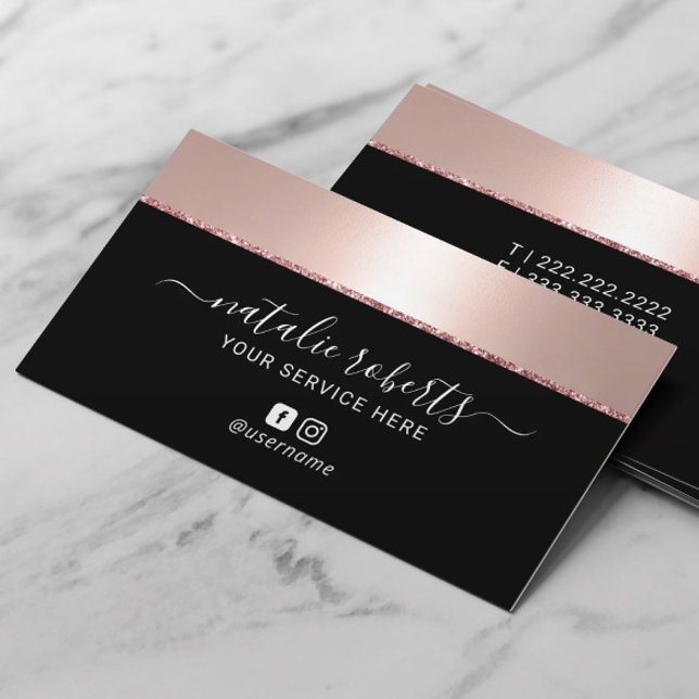 Rose Gold Border Makeup Artist Friseur Stylist Sal Visitenkarte (Von Creator hochgeladen)