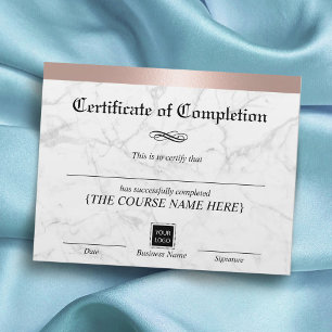 Rose Gold Border Marble Certificate - Abschluss