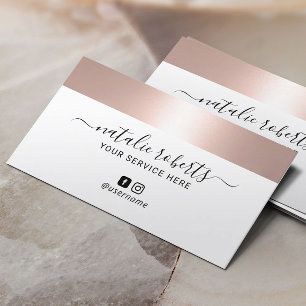 Rose Gold Border Modern Typografie Minimalistisch Visitenkarte