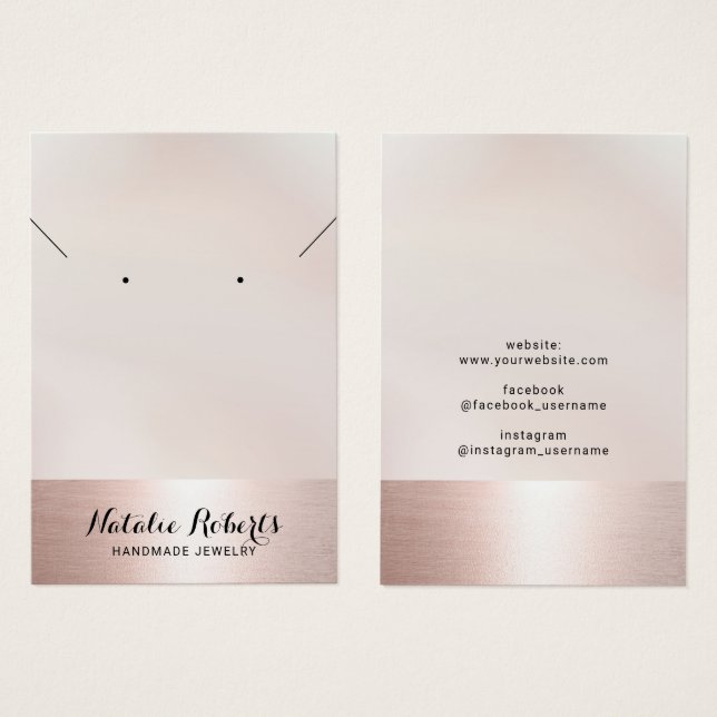 Rose Gold Border Schmuck mit Necklace Display (Vorne & Hinten)