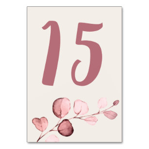 Rose Gold Botanicals Quinceañera Tischnummer