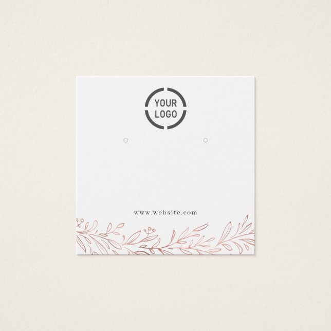 Rose Gold botanische Sonderzeichen Ohrring-Anzeige (Vorderseite)