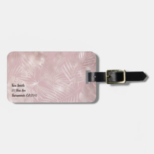 Rose Gold Botanische Tropische Palmenbaumblätter Gepäckanhänger