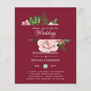 Rose Gold Botanisches Blumenbudget Einladungen