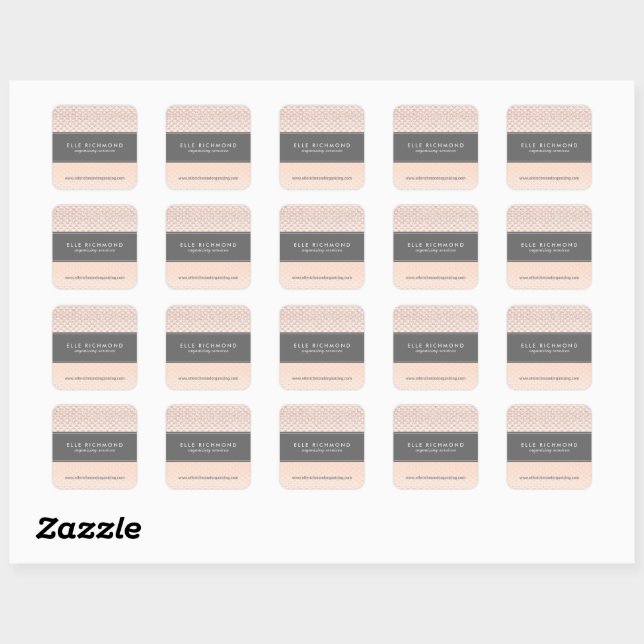 Rose-Gold-Branding-Aufkleber Quadratischer Aufkleber (Blatt)