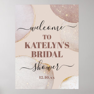 Rose Gold Brautparty Begrüßungszeichen Poster