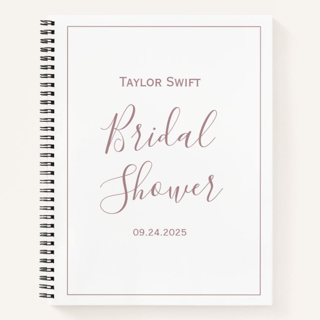 Rose Gold Brautparty Geschenkliste Notizbuch (Vorderseite)