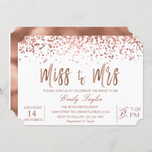 Rose Gold Bridal Dusche Einladung , Miss an Mrs.