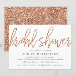 Rose Gold Bridal Dusche Einladung mit Glitzer