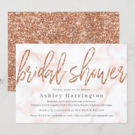 Rose Gold Bridal Dusche Einladung mit Glitzer