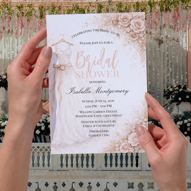 Rose Gold Bridesmaid Dress Bridal Shower Einladung (Rose Gold Bridesmaid Dress Bridal Shower Invitations
)