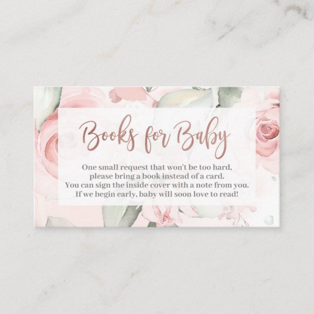Rose Gold Bringen Sie ein Buch für kleine Mädchen Begleitkarte (Vorderseite)