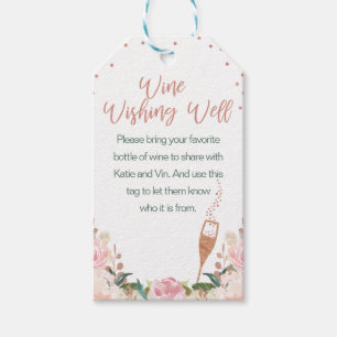 Rose Gold Brunch Bubbly Bridal Wein Gut wollen Geschenkanhänger